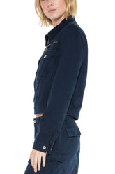 ALPHA CROP JACKET - NAVY - Da-Nang